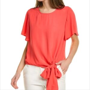 Vince Camuto Bright Melon Summer Top with Tie
